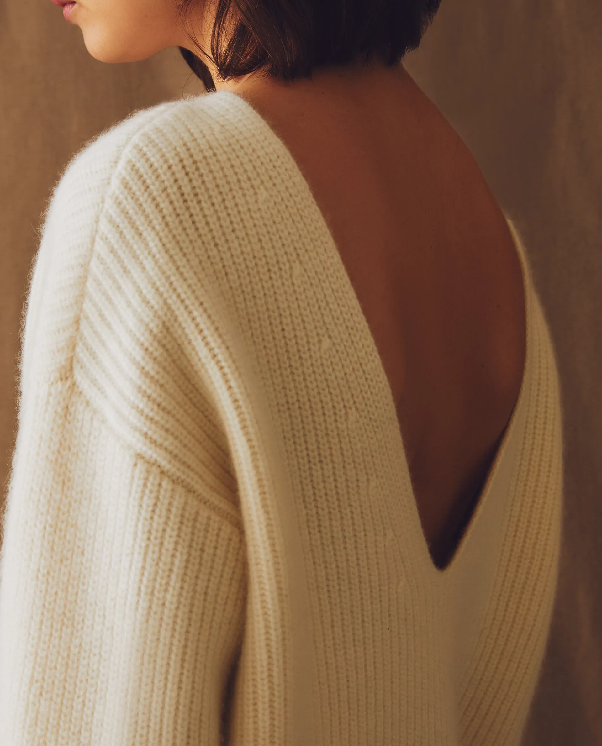 Cashmere*ZARA Home Ribbed Cashmere Sweater Cream