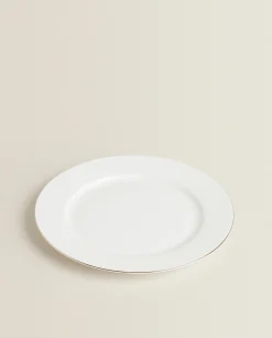 Dinner Plates*ZARA Home Rimmed Bone China Dinner Plate Golden