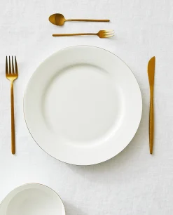 Dinner Plates*ZARA Home Rimmed Bone China Dinner Plate Golden