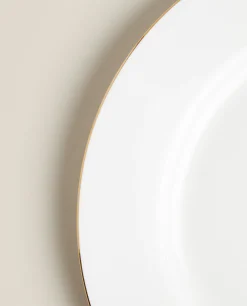 Dinner Plates*ZARA Home Rimmed Bone China Dinner Plate Golden