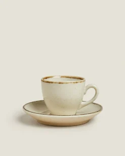 Mugs*ZARA Home Rimmed Coffee Cup Ecru