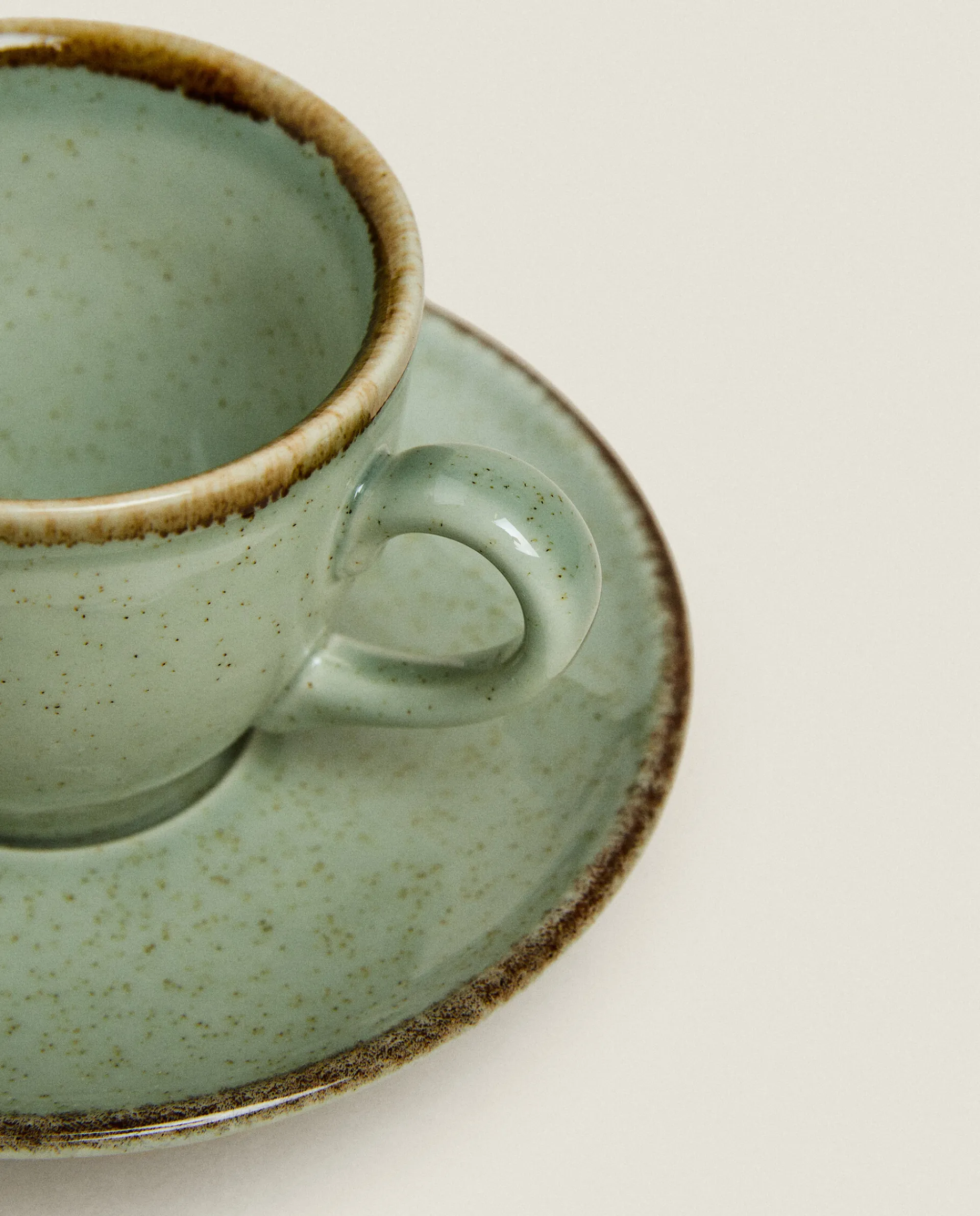 Mugs*ZARA Home Rimmed Coffee Cup Green
