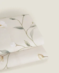 Flat Sheets*ZARA Home Rose Flat Sheet Beige