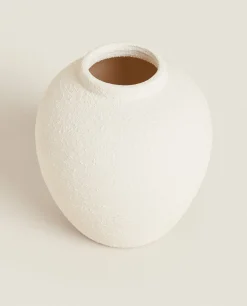 Vases*ZARA Home Rough Earthenware Vase White