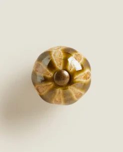 Door Knobs*ZARA Home Round Ceramic Door Knob (Pack Of 2) Green