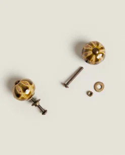 Door Knobs*ZARA Home Round Ceramic Door Knob (Pack Of 2) Green