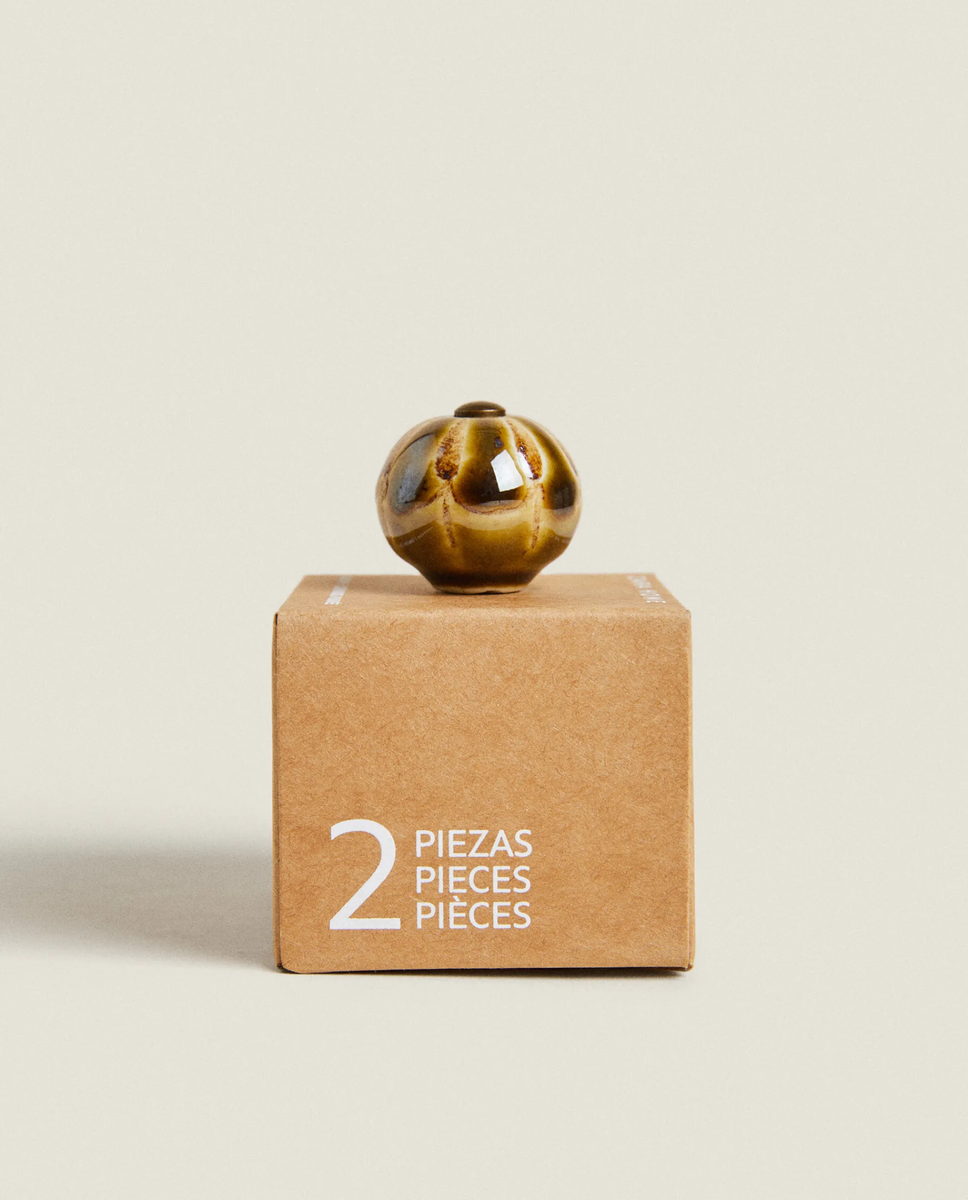 Door Knobs*ZARA Home Round Ceramic Door Knob (Pack Of 2) Green