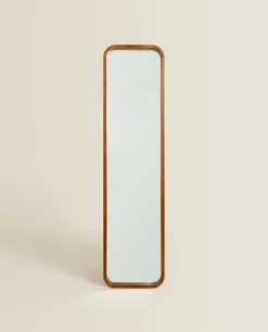Mirrors*ZARA Home Round Full-Length Mirror With Frame Brown