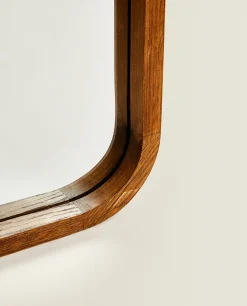 Mirrors*ZARA Home Round Full-Length Mirror With Frame Brown