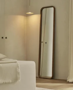 Mirrors*ZARA Home Round Full-Length Mirror With Frame Brown