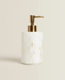 Dispensers*ZARA Home Round Mother-Of-Pearl Dispenser White