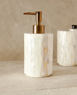 Dispensers*ZARA Home Round Mother-Of-Pearl Dispenser White