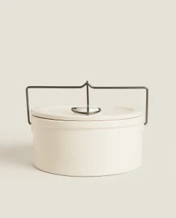 Storage*ZARA Home Round Stoneware Jar Cream