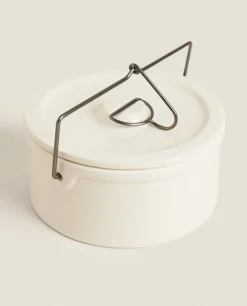 Storage*ZARA Home Round Stoneware Jar Cream