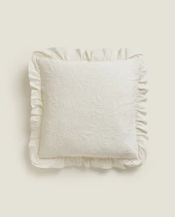 Bedspreads*ZARA Home Ruffle Throw Pillow Cover Cream