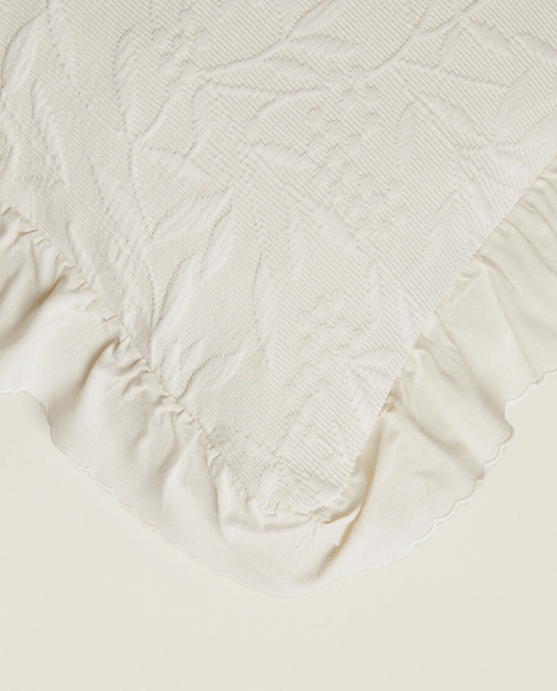 Bedspreads*ZARA Home Ruffle Throw Pillow Cover Cream