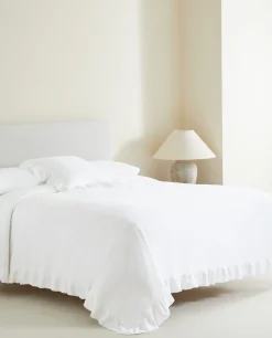 Bedspreads*ZARA Home Ruffle Trim Bedspread White