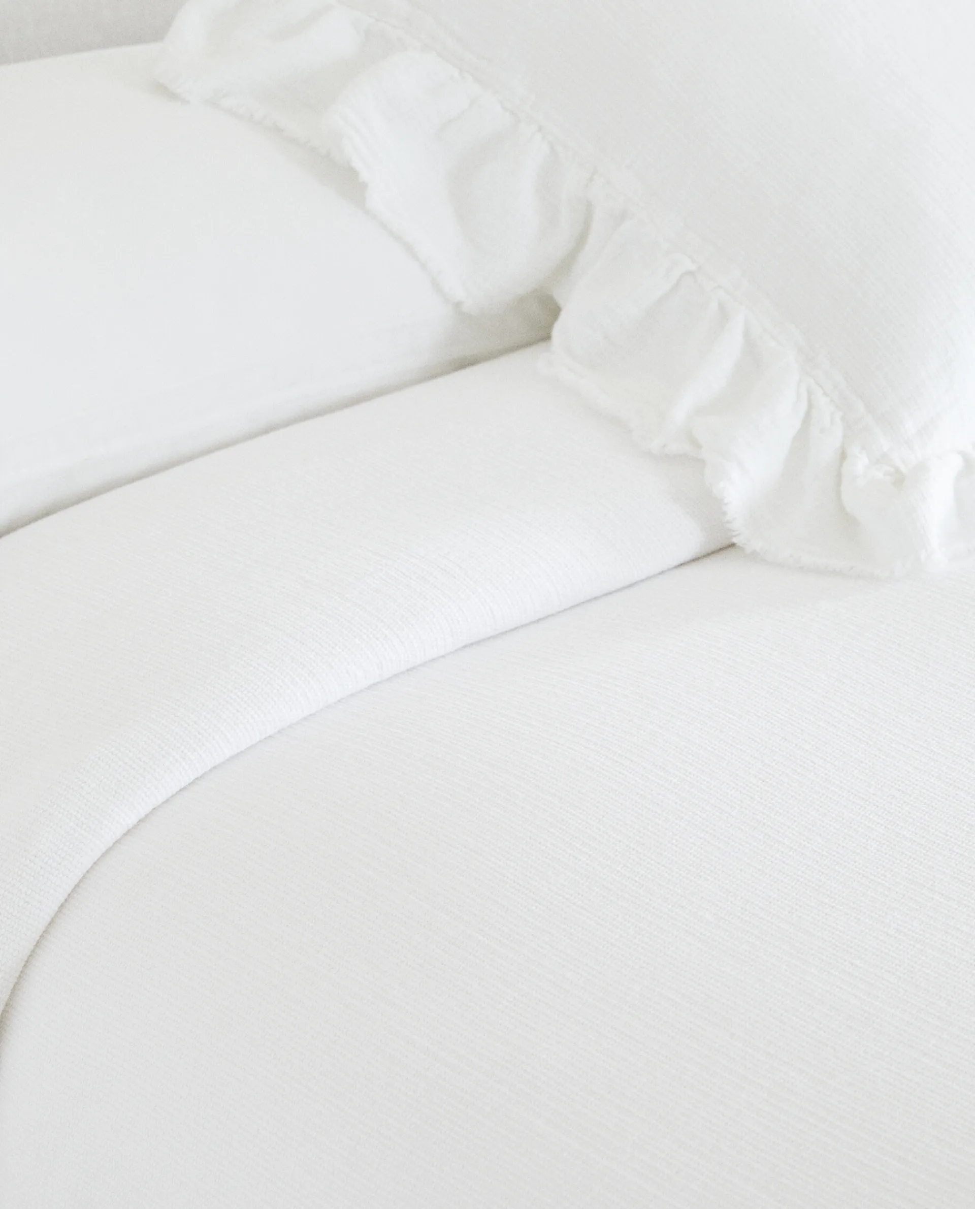 Bedspreads*ZARA Home Ruffle Trim Bedspread White