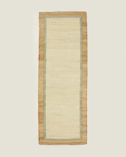 Solid*ZARA Home Rug With Contrast Border Natural Colour