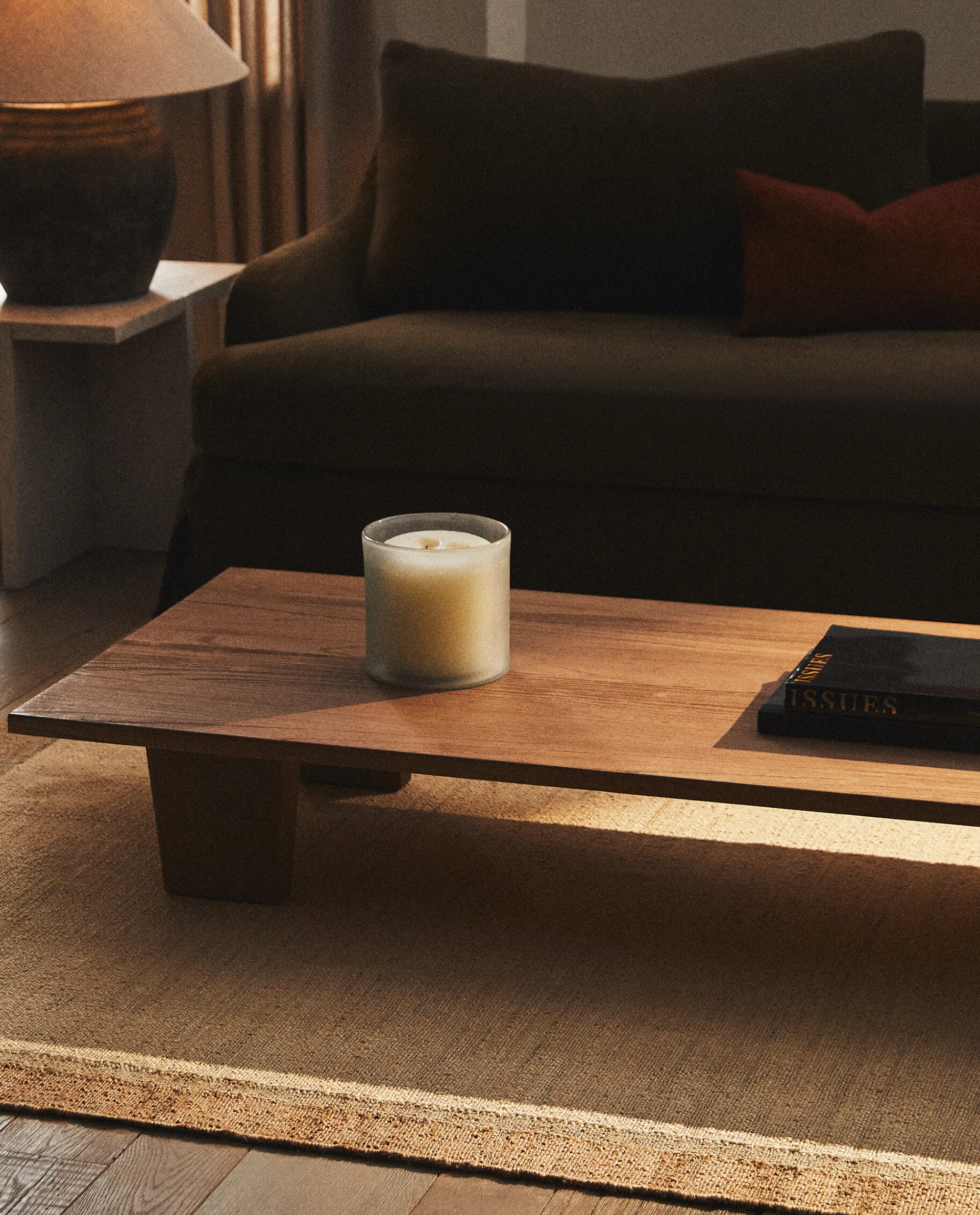 Solid*ZARA Home Rug With Contrast Border Natural Colour