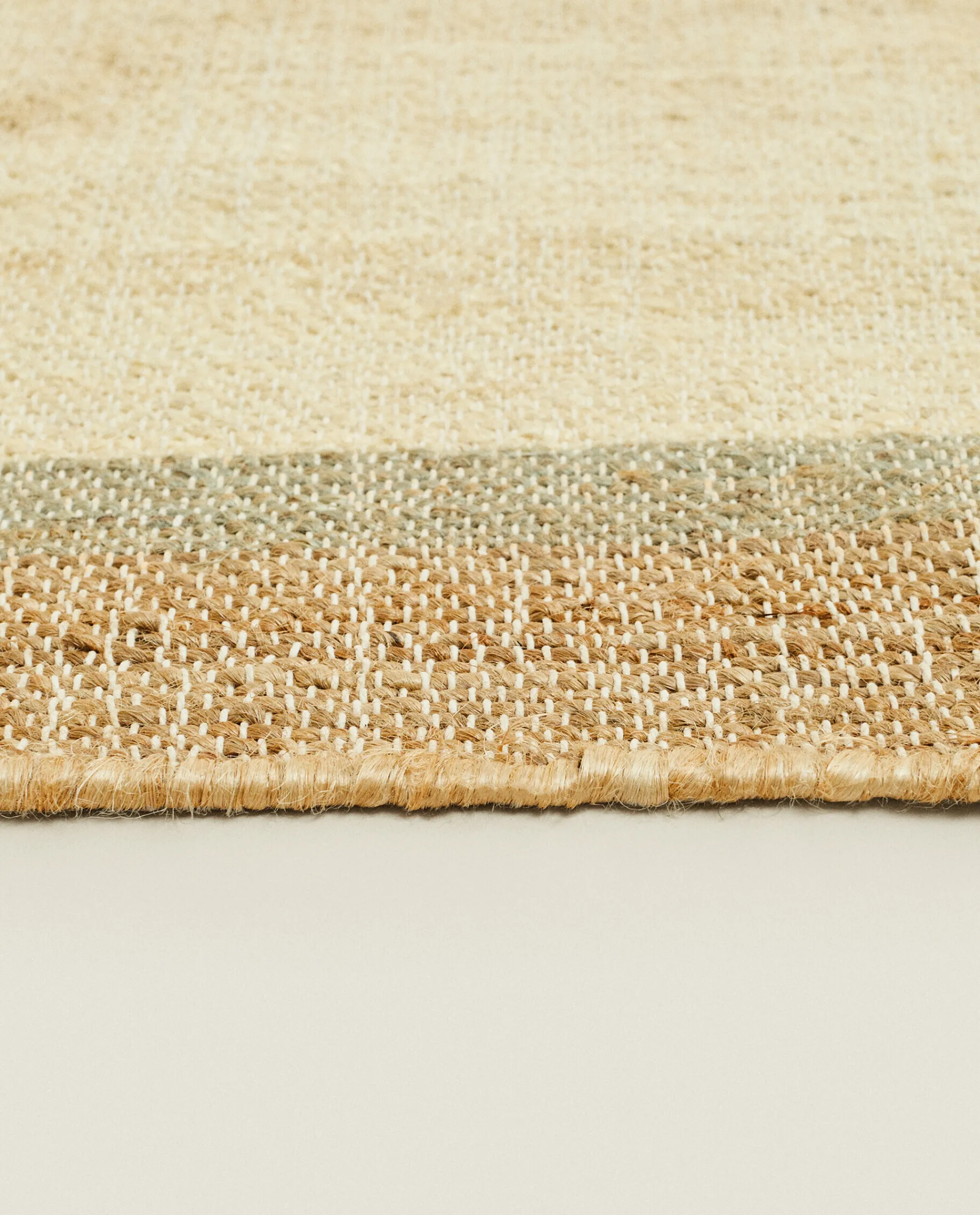 Solid*ZARA Home Rug With Contrast Border Natural Colour