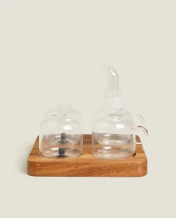 Kitchen Accessories*ZARA Home Salt And Cruet With Tray Set Transparent