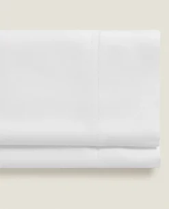 Flat Sheets*ZARA Home Sateen Flat Sheet With Double Hemstitching White