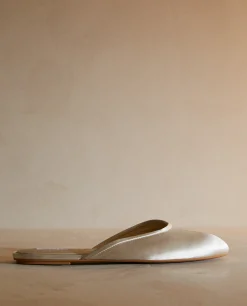 Woman*ZARA Home Sateen Slingback Slippers Beige