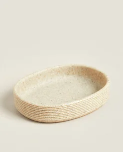 Soap Dishes*ZARA Home Scored Resin Soap Dish Beige