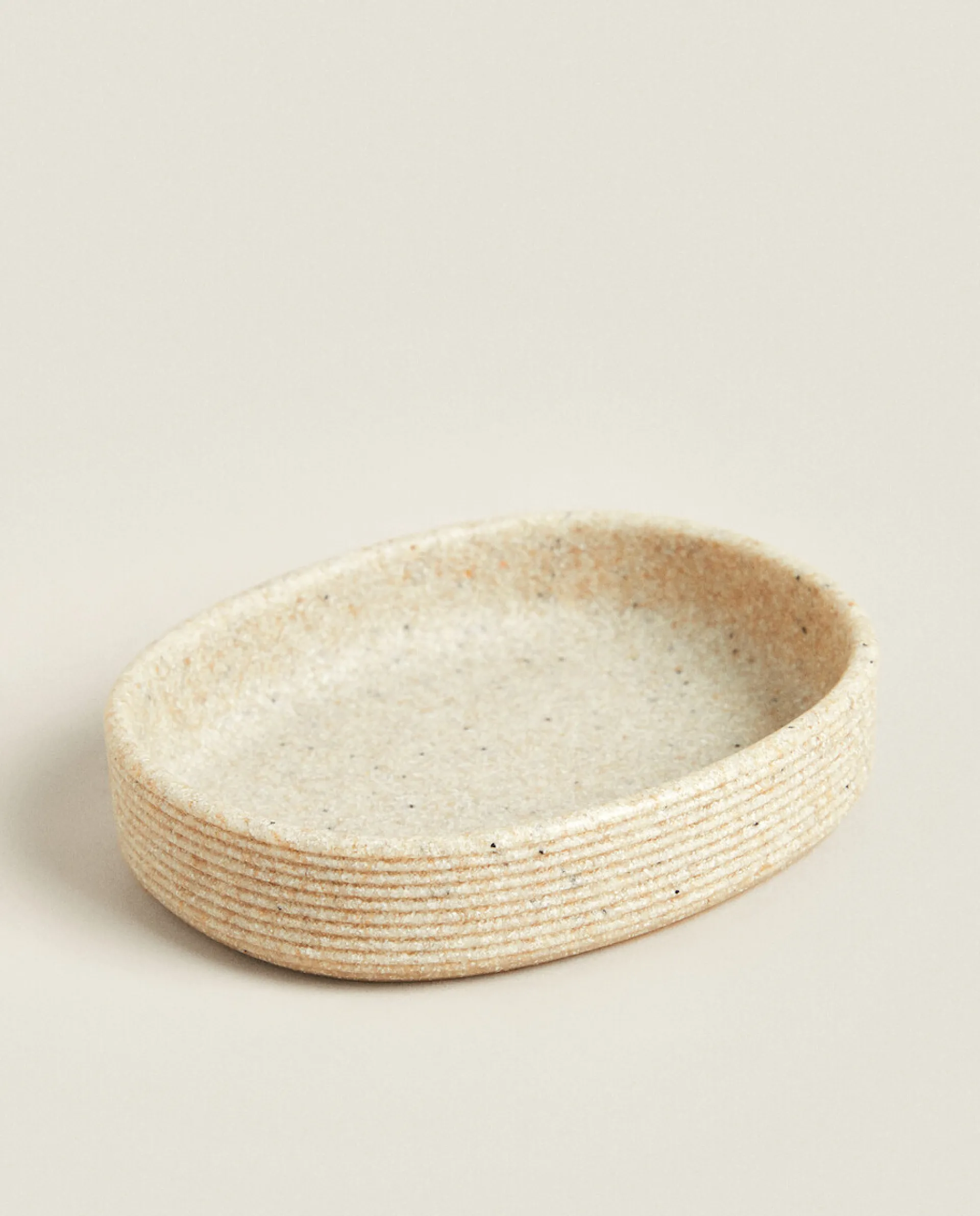 Soap Dishes*ZARA Home Scored Resin Soap Dish Beige