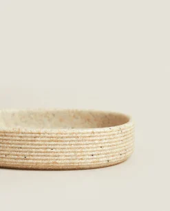 Soap Dishes*ZARA Home Scored Resin Soap Dish Beige