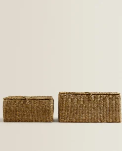 Baskets*ZARA Home Seagrass Basket Brown