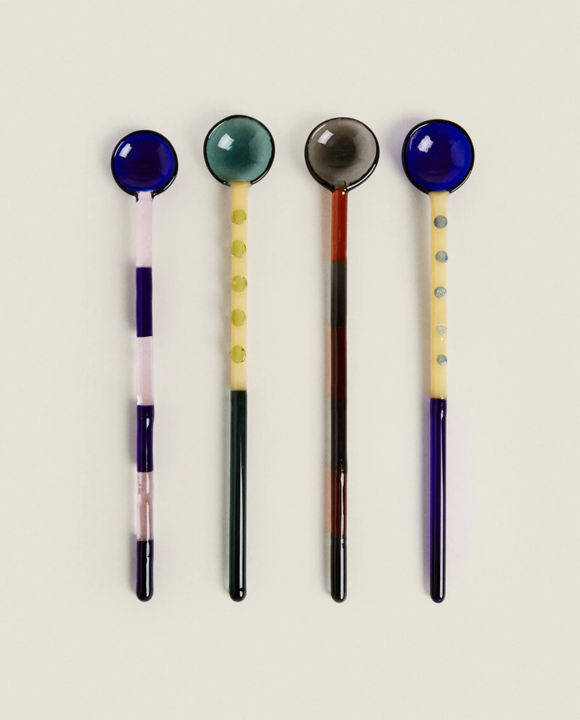 Borosilicate Glass*ZARA Home Set Of Borosilicate Glass Tablespoons Green