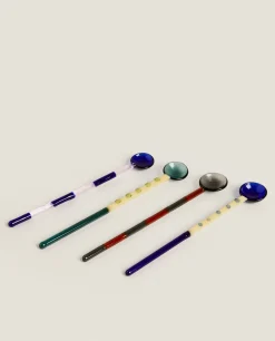 Borosilicate Glass*ZARA Home Set Of Borosilicate Glass Tablespoons Green