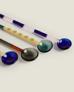 Borosilicate Glass*ZARA Home Set Of Borosilicate Glass Tablespoons Green