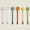 Borosilicate Glass*ZARA Home Set Of Borosilicate Glass Dessert Spoons Green