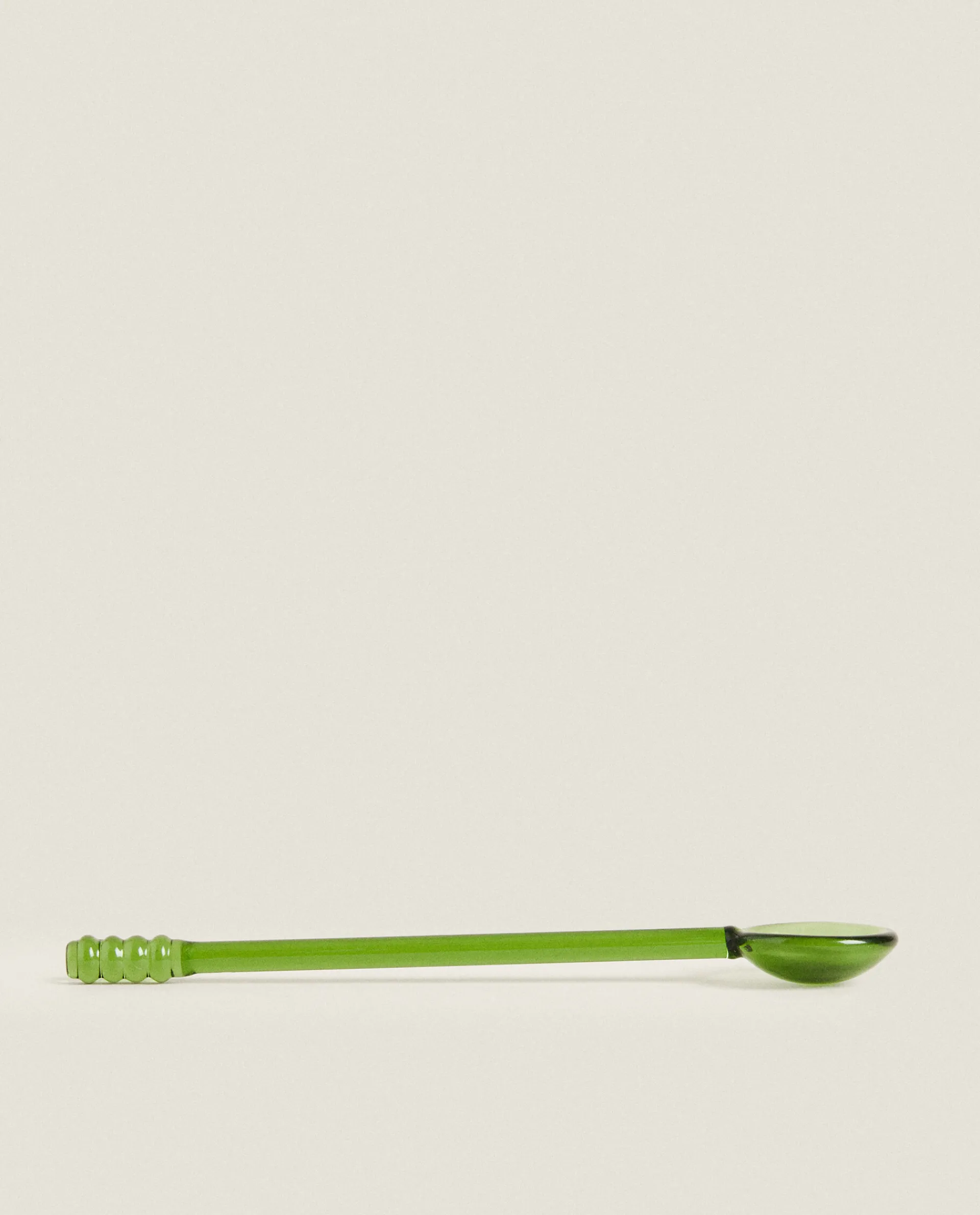 Borosilicate Glass*ZARA Home Set Of Borosilicate Glass Dessert Spoons Green