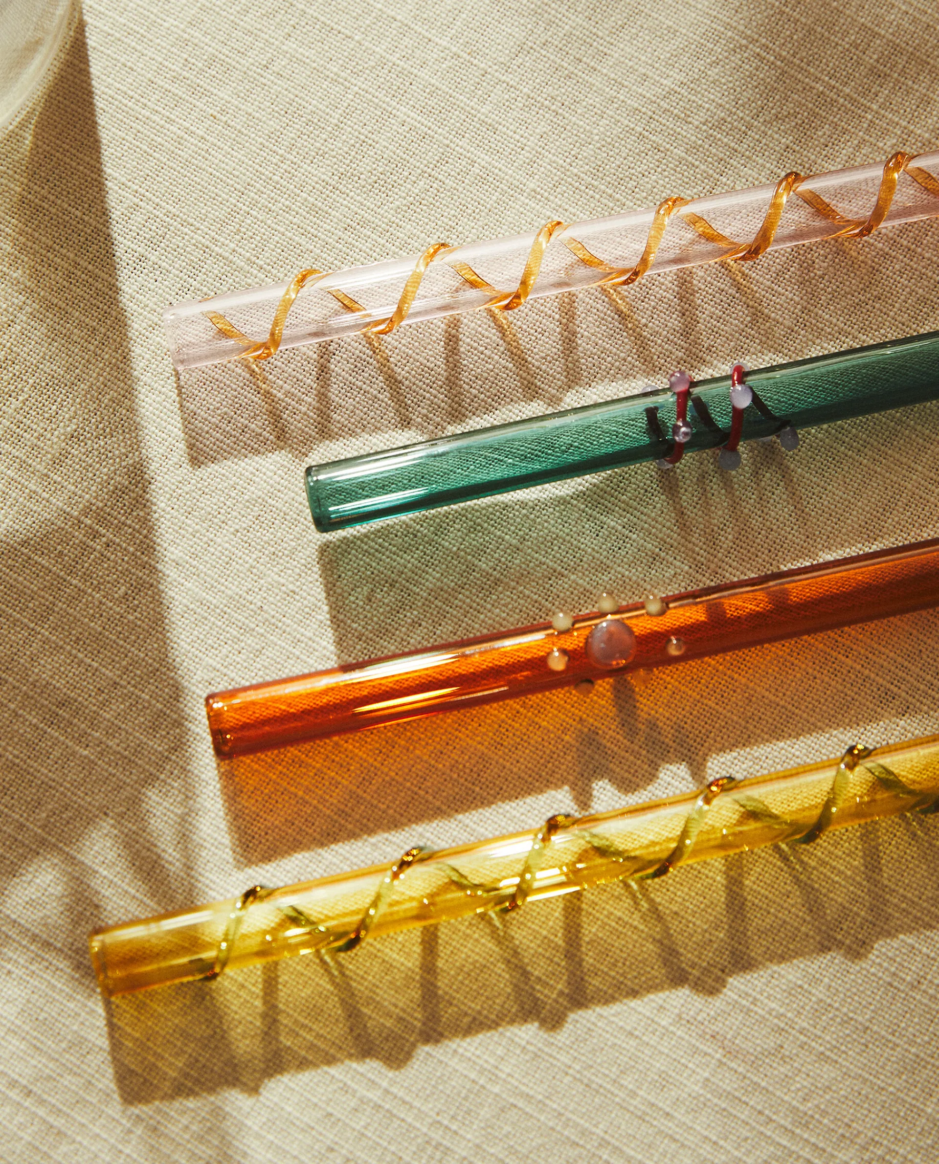 Borosilicate Glass*ZARA Home Set Of Borosilicate Glass Straws Ocher