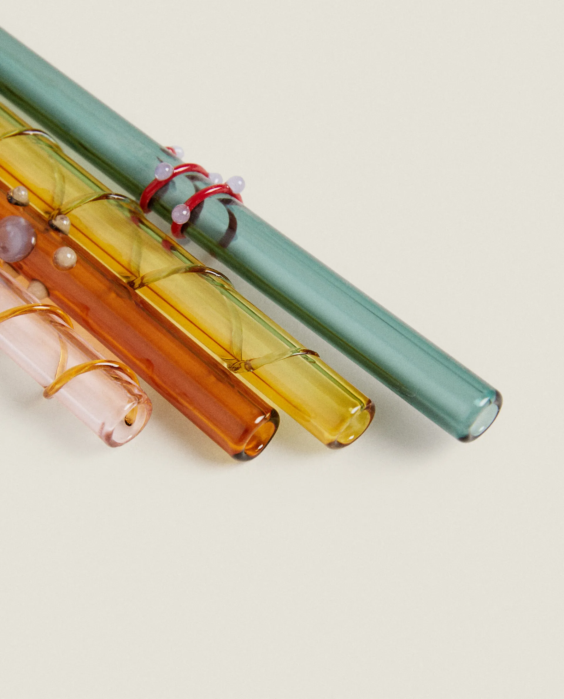 Borosilicate Glass*ZARA Home Set Of Borosilicate Glass Straws Ocher