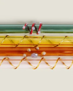 Borosilicate Glass*ZARA Home Set Of Borosilicate Glass Straws Ocher