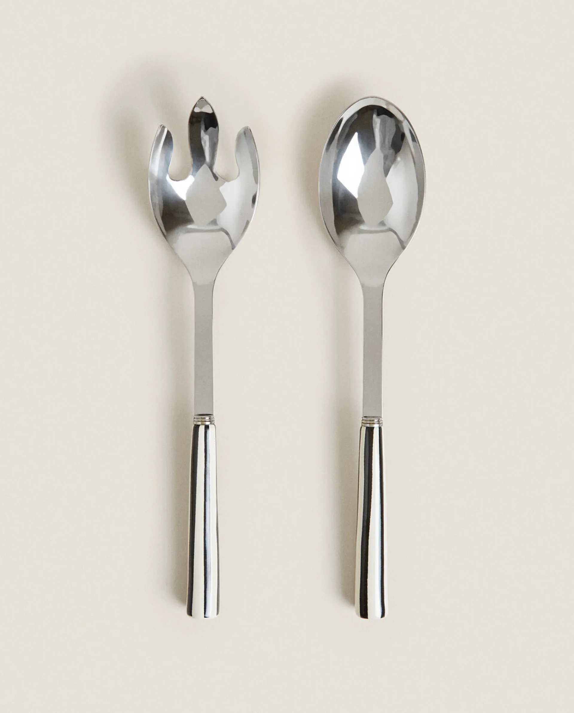 Cutlery*ZARA Home Set Of Striped Serving Sets (2 Units) Black/Ecru