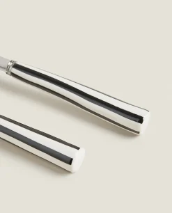 Cutlery*ZARA Home Set Of Striped Serving Sets (2 Units) Black/Ecru