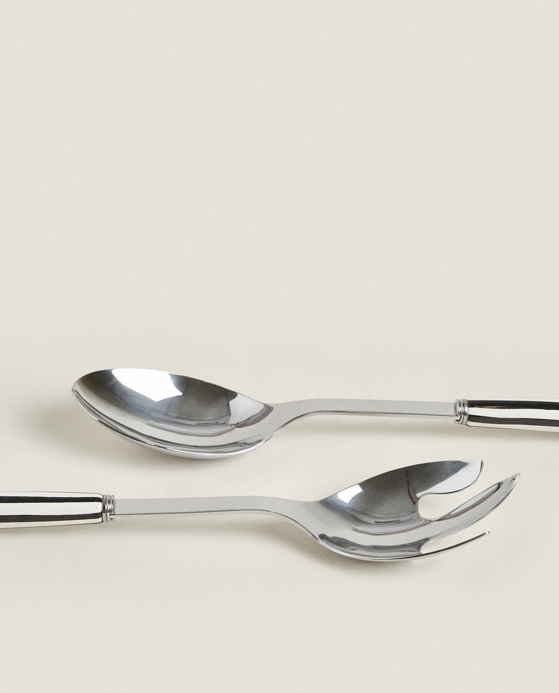 Cutlery*ZARA Home Set Of Striped Serving Sets (2 Units) Black/Ecru