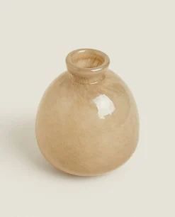 Vases*ZARA Home Shiny Glass Vase Beige