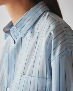 Pajamas*ZARA Home Shirt With Thin Stripes Blue