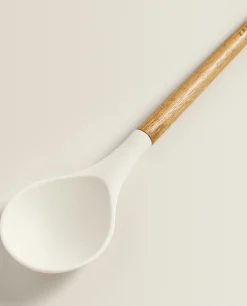 Kitchen Utensils*ZARA Home Silicone And Wooden Spoon Cream