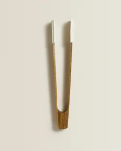 Kitchen Utensils*ZARA Home Silicone And Wooden Tongs Cream