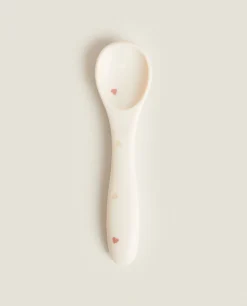 Mealtime*ZARA Home Silicone Spoon With Hearts Pink