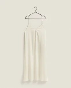 Nightdresses*ZARA Home Silk Nightgown Cream
