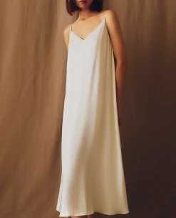 Nightdresses*ZARA Home Silk Nightgown Cream